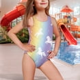 thumbnail image 2 of Uorisanigo Colorful Dream Horse Little Girls Swimsuits Size 9-10 One Piece with Crossback Straps Beach Swimming Suit Quick Dry Athletic Bathing Suit Swimwear, 2 of 7