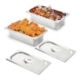 thumbnail image 1 of 2 Pack Steam Table Pan with Lids, 1/3 Size 4 Inch Deep, 1 of 5