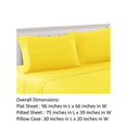 thumbnail image 3 of Benzara BM202097 Bezons Twin Size Plain Sheet Set, Yellow - 3 Piece, 3 of 3
