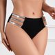 thumbnail image 3 of Tanga de mujer con purpurina, suave, con tiras y diamantes de imitación, sexy, de cintura media, con recortes, sin costuras, 3 of 7