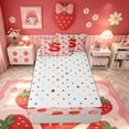 thumbnail image 4 of meiyoeat Strawberry Letter S Zipper Twin Comforter Sets with Fitted Sheet and 2 Pillowcases for Kids, Princess Buffalo Zipper Bedding Set for Bedroom, Pink, Polkadot Reversible, 4-Piece, 4 of 6