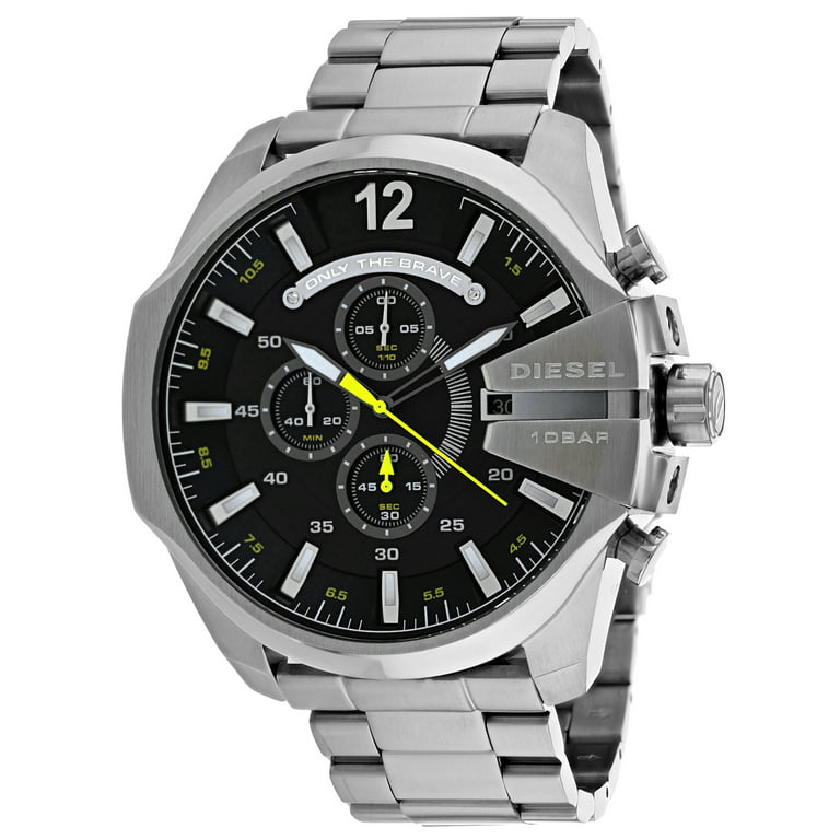Diesel Mega Chief Stainless Steel Men's Watch with Analog or Digital  Movement
