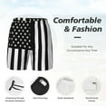 thumbnail image 3 of Mens Swim Trunks Black America Flag Quick Dry Board Shorts with Compression Liner, 3 of 6