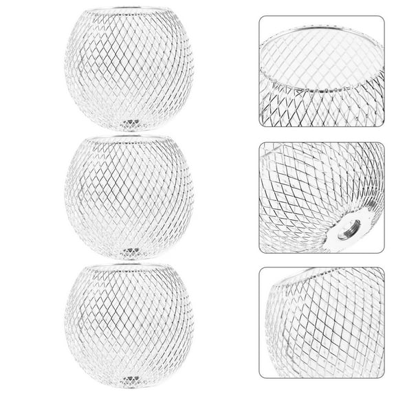 Beaupretty 3Pcs Bulb Guard Cage Lampshade Metal Lampshade Silver 7.5in for Lamp Indoor Decoration