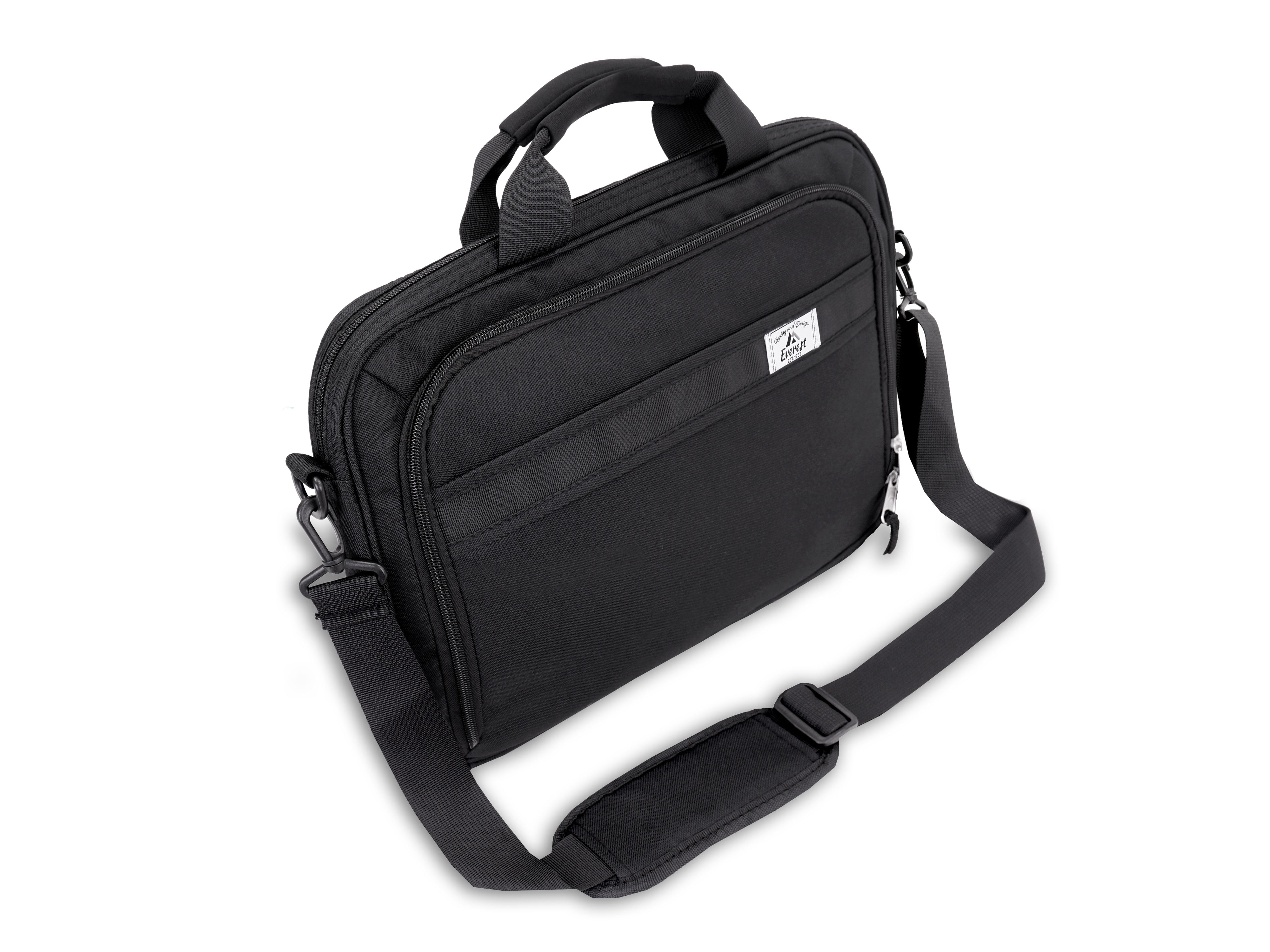 Everest 766PU-BK Unisex Slim Briefcase Polyester, Black