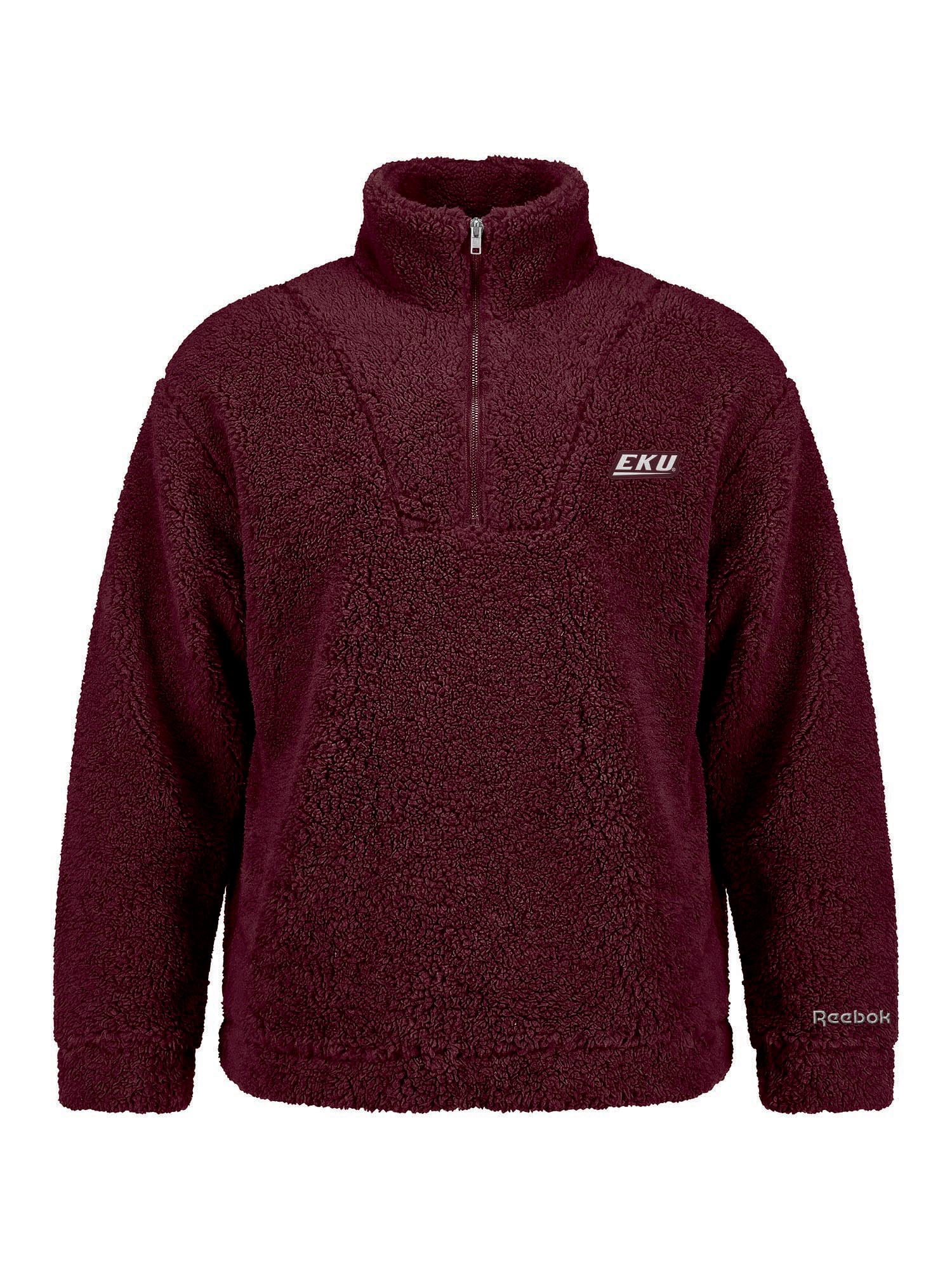 Eastern Kentucky Colonels Reebok Womens Relaxed Fit Qtr Zip Sherpa Pullover