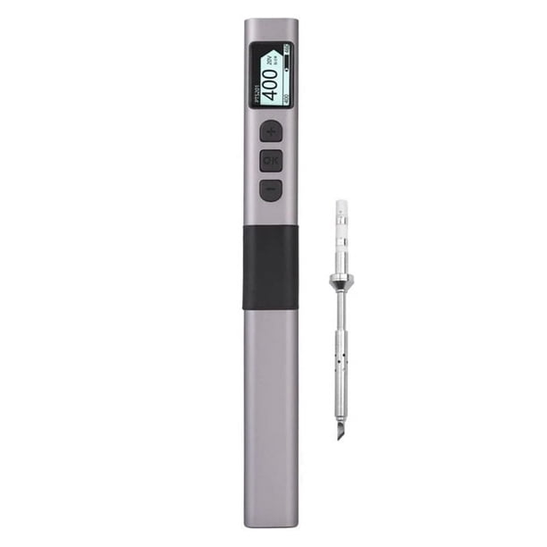 PTS201 Soldador Eléctrico Inteligente de 100 W, Miniestación de Soldadura Portátil de Calentamiento Rápido, Punta de Soldador Universal KU