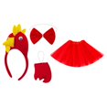 thumbnail image 1 of 4x Disfraz de Pollo de Dibujos Animados Lindo Disfraz de Gallo Accesorios para Cumpleaños y Vacaciones Rojo, 1 of 8