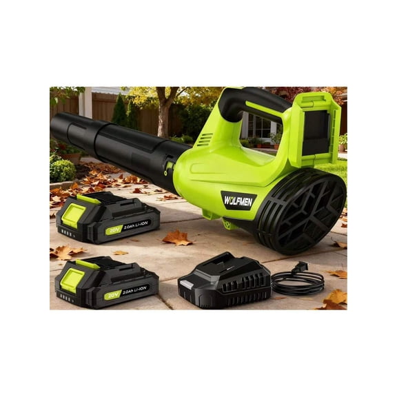 Electric Leaf Blower, Electric Cordless Leaf Blower With 2 Batteries And Charger, 2 Speed Mode, Lightweight Leaf Blowers For Blowing Leaves, Patio Cleaning, Lawn Care And Dust,Christmas Gift