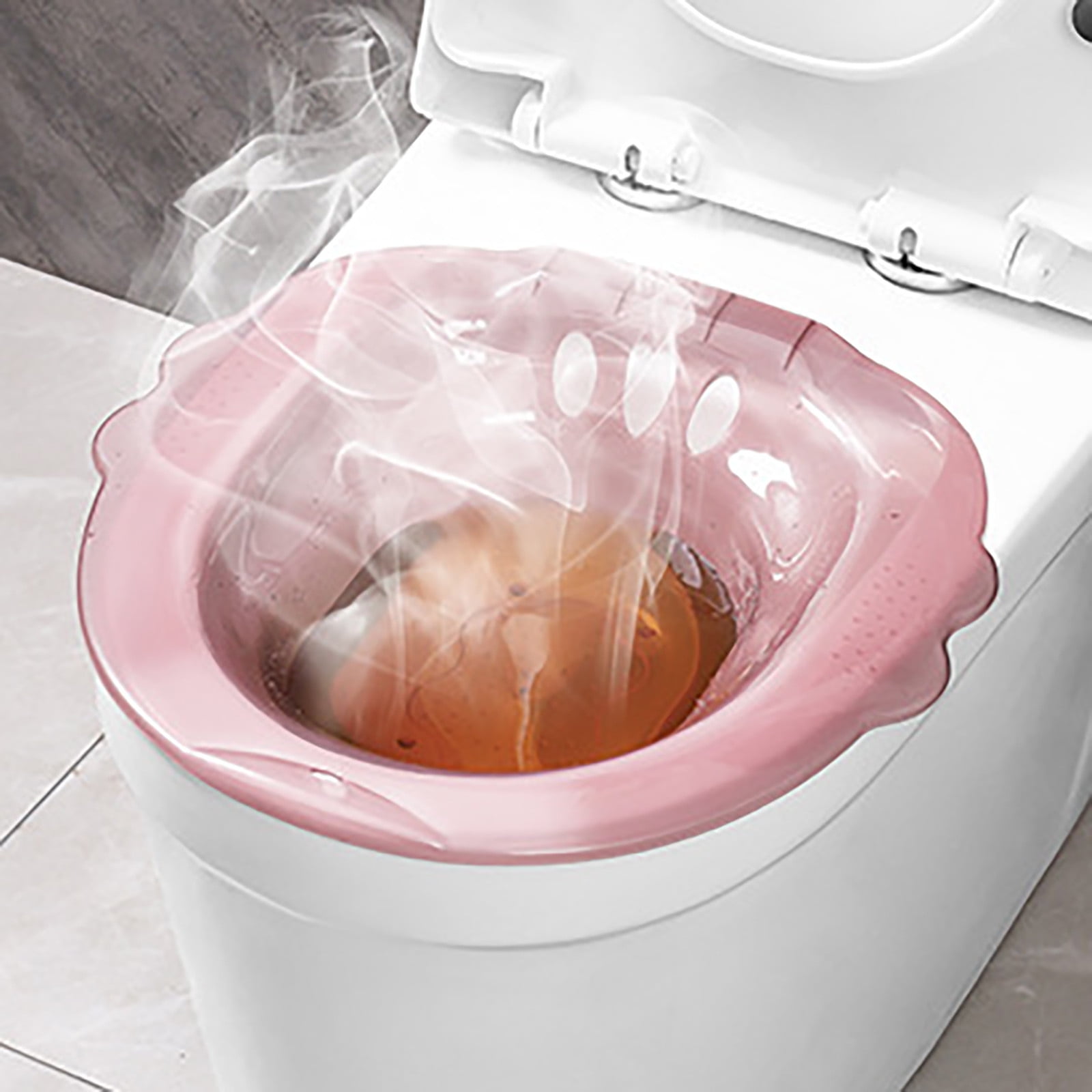 teapwant Sitz Bath Universal Toilet Seat With Large Capacity Overflow For Hemorrhoids & Postpartum Care