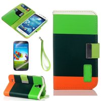 TCD Samsung Galaxy S4 9500 Colorful PU Leather Wallet with Credit Card Slots