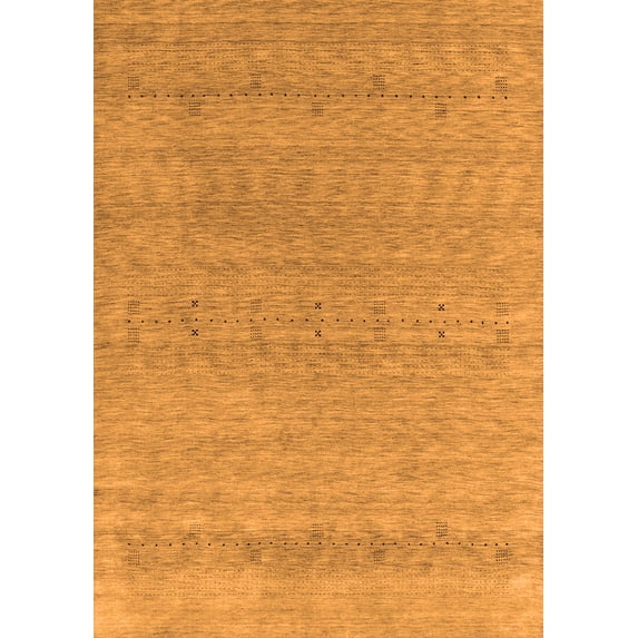 Ahgly Company Indoor Rectangle Abstract Orange Contemporary Area Rugs, 3' x 5'