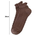 thumbnail image 6 of Dujiujun 1 Pair Women Socks Low-cut Shirribg Edge Hollow Out Mesh Solid Color High Elasticity Anti-slip Thin Soft Breathable Sweat-absorption Anti-shrink Short Boat Socks, 6 of 8
