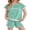 A-green, variant on Arshiner Girls Summer Outfits 2 Piece Clothes Color Block Drop Shoulder Sleeve Top and Casual Short Sets Activewear