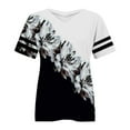 thumbnail image 4 of Delayuji Plus Size V Neck T Shirts Women Short Sleeve Tops Casual Summer Tshirts Loose Fit Tee White Xxxxl Polyester,Spandex Short Sleeve Shirts for Women, 4 of 4