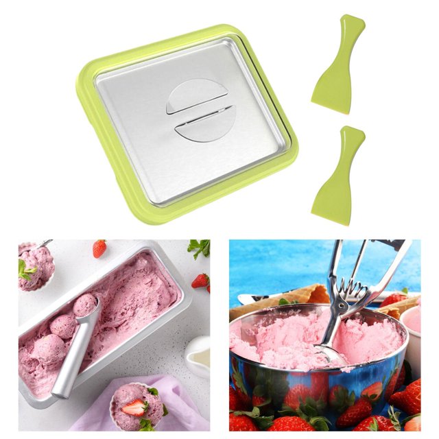 Elodie Ice Cream Cold Pan Plate Portable Fried Yogurt Machine Dustproof Lid for Sorbets green