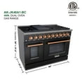 thumbnail image 3 of Akicon 48" Slide-in Freestanding Professional Style Gas Range with 6.7 cu. ft. Oven, 8 Burners, Convection Fan, Cast Iron Grates, & Blue Porcelain Oven Interior, Black with Copper, 3 of 7