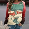 thumbnail image 2 of YUGYXL Christmas Tree Sweatshirts Women Christmas Tree Pullover Funny Holiday T Shirt Long Sleeve Lightweight Tops D Multicolor L, 2 of 5
