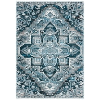 SAFAVIEH Vintage Hamadan Kiaran Medallion Area Rug, Blue/Ivory, 8' x 10'