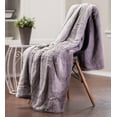 thumbnail image 3 of Chanasya Super Soft Fuzzy Fur Elegant Throw Blanket | Faux Fur Falling Leaf Pattern With Fluffy Plush Sherpa Grey Microfiber Blanket for Bed Couch Living Bed Room - Queen - Grey and White, 3 of 10