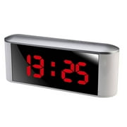 keepw Mirror LED Digital Display Snooze Alarm Clock Time Temperature Night Mode Blue Light Blue Light