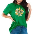 thumbnail image 2 of Tittly T Shirts for Women Tshirts Shirts Womens Dandelion Graphic T Shirts Teen Cute Sunflower Print Casual Tops Graphic Tees Summer Tops Green 3XL, 2 of 4