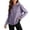 Purple, variant on Henley Button Drawstring Hoodie Women's Curved Hem Long Sleeve Layering Sweatshirt 1PC M-XXXL Plus Size Friendly