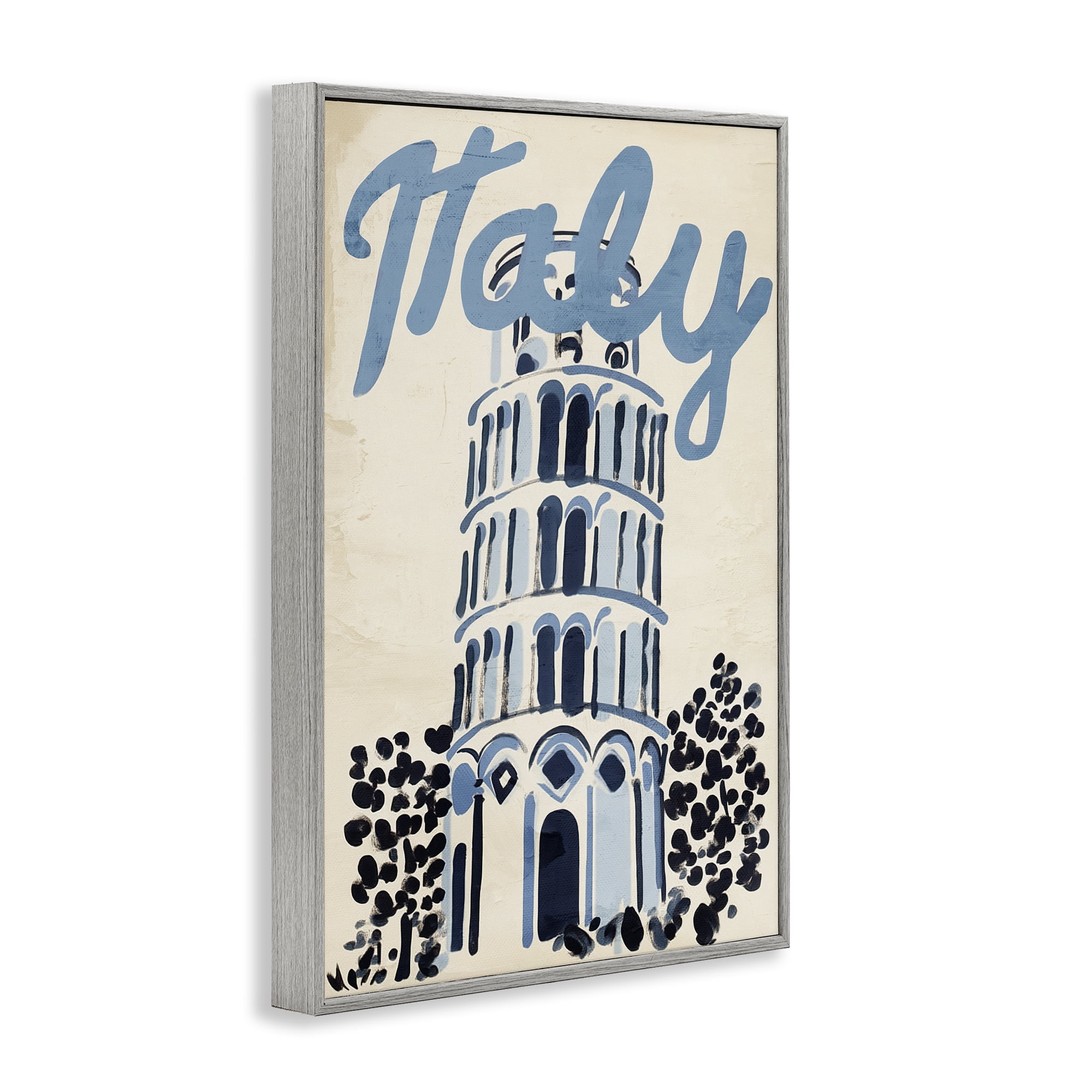 Stupell Industries Blue & Beige Italy Travel Gray Framed Giclee Art, design by Annabelle Hall