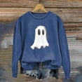 thumbnail image 4 of Cute Ghost Halloween Sweatshirts for Women 2025 Long Sleeve Crewneck Cute Graphic Sweatshirt Pullover Tops, 4 of 5