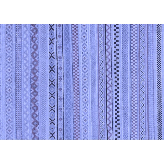 Ahgly Company Machine Washable Indoor Rectangle Solid Blue Modern Area Rugs, 5' x 8'