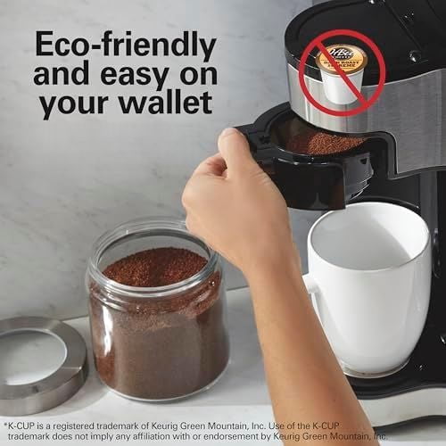 2-Way Programmable Coffee Maker, 12 Cup Glass Carafe And Single Serve Coffee Maker, Black with Stainless Steel Accents, 49980RG