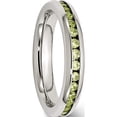 thumbnail image 4 of Stainless Steel Polished 4mm August Light Green Cz Ring (Size 9) Made In China sr128-9, 4 of 5