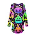 thumbnail image 4 of YVNAURA Womens Halloween Crewneck Sweatshirts Long Sleeve Pullover Tops Cute Pumpkin Bat Graphic Shirts Fall Oversized Loose Fit Vintage Spooky Season Holiday Party OutfitsRose Gold, 4 of 5