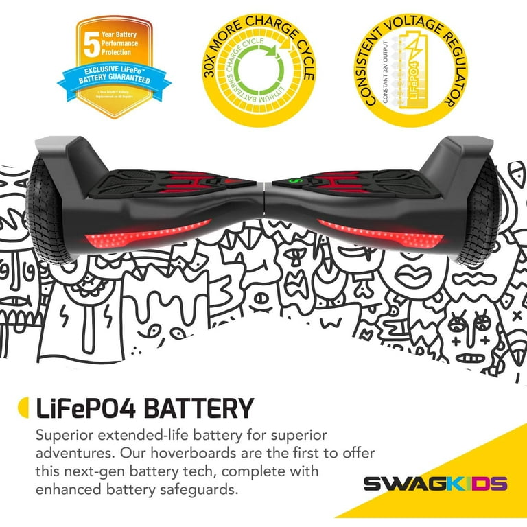 Swagtron Twist T580 Hoverboard with Light up LED Wheels and Exclusive LiFePo Battery Recertified Walmart