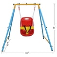 thumbnail image 3 of Triple Tree Folding Baby Swing Set with Safety Belt, Metal, 55 lbs Capacity, 9-36 Months, 3 of 7