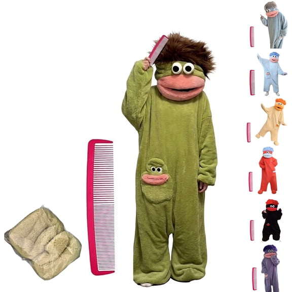 Big Mouth Monster Onesie Silly Monster Onesie Plush Onesie Pajamas Cozy Home Loungewear with Comb and Shoes, 6 Colors, S-XL