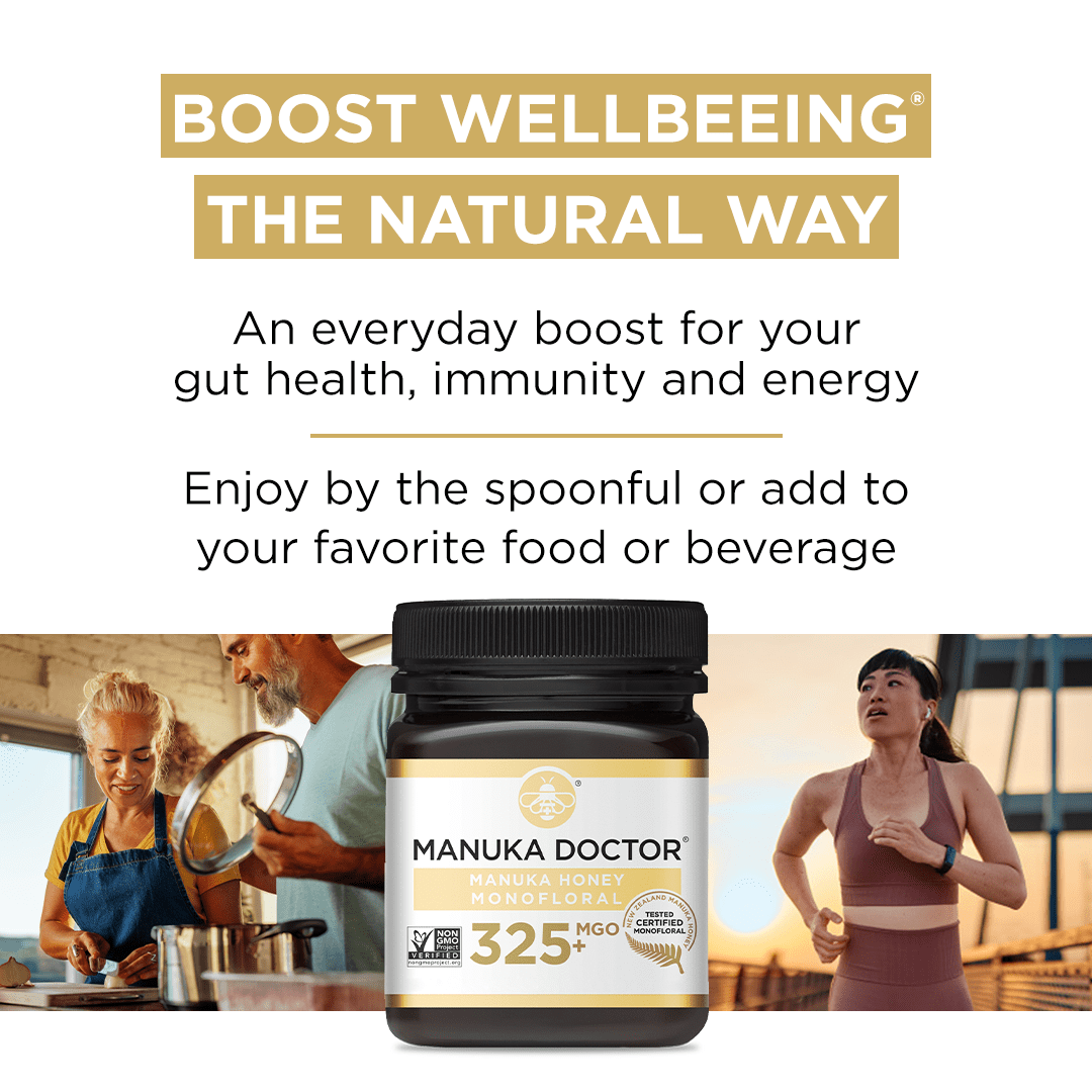 Manuka Doctor Manuka Honey, MGO 325+ Monofloral, 100% Pure New Zealand Honey, RAW, Non-GMO, 8.75oz