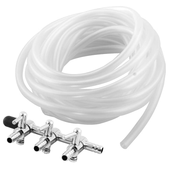 Unique Bargains Aquarium Fish Tank Air Pump Hose Tubing Pipe Valve Accessories Length 2 in 1