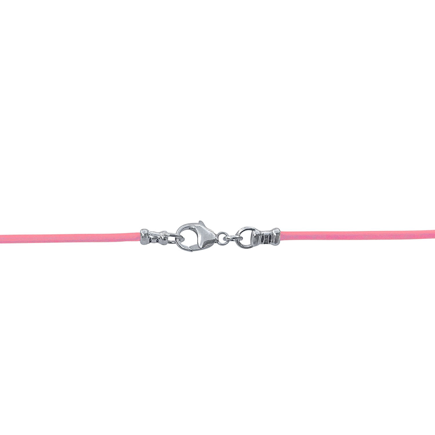 Sterling Silver 1.8mm Fine Pink Leather Cord Necklace - 24 inches