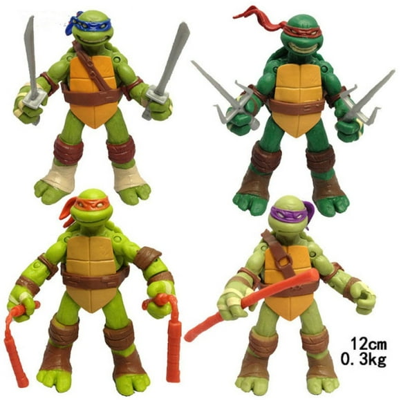 Set Of 4pcs Teenage Mutant Ninja Turtles Battle Shell Action TMNT Figures Toys