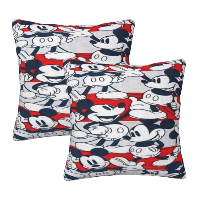Fundas de almohada de Mickey Mouse, paquete de 2 fundas de almohada para sofá cama, sala de estar, 20 x 20 pulgadas