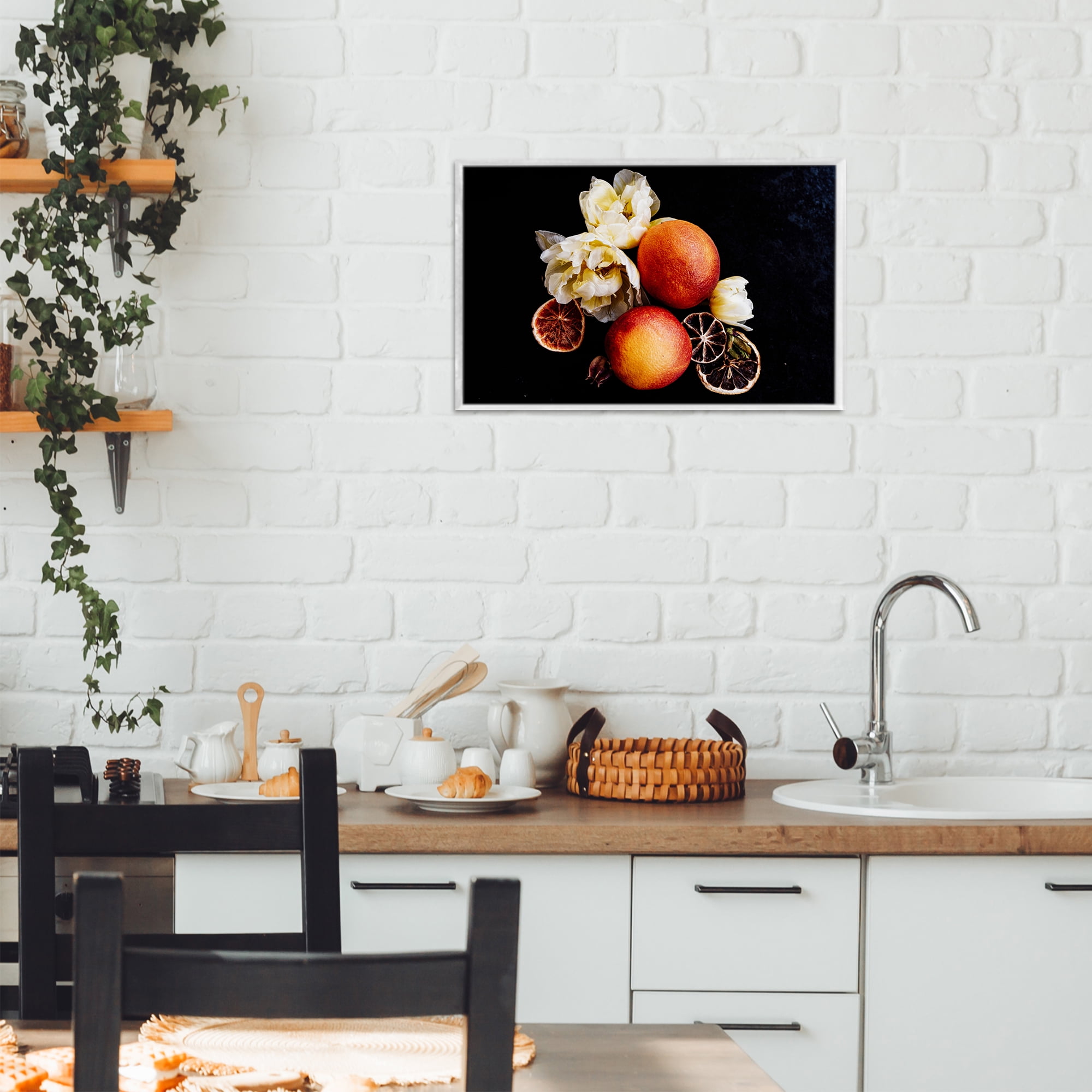 The Still Spring Fruit White Framed Giclee Art, design by Amy Carroll