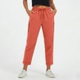thumbnail image 2 of BVOFAR Womens Cargo Hiking Pants with Zipper Pockets Lightweight Straight Leg High Waisted Trousers Athletic Trouser for Travel Climbing Hiking Orange XL, 2 of 9