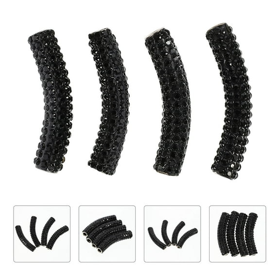 EXHUMKY Black Metal Rhinestone Charms 4 Pieces Stylish Decorative Accessories for Shoes