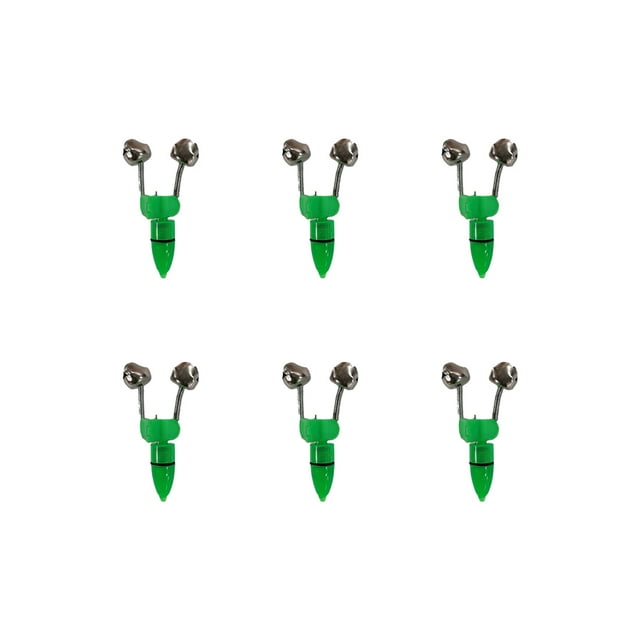 Greeniant Clip de punta de caña de pescar nocturna, 6 uds., luz Led roja, anillo de campanas gemelas, alarma de cebo de pez, accesorio de pesca nocturna, Pescar 6 piezas Greeniant DJ0323-00