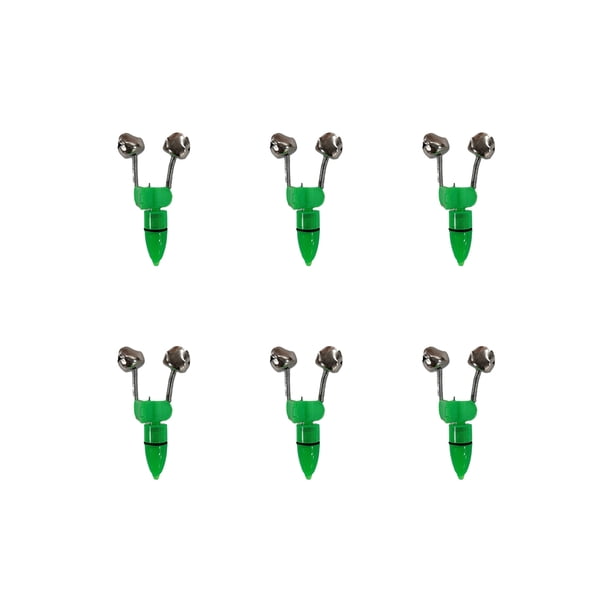 Greeniant Clip de punta de caña de pescar nocturna, 6 uds., luz Led roja, anillo de campanas gemelas, alarma de cebo de pez, accesorio de pesca nocturna, Pescar 6 piezas Greeniant DJ0323-00
