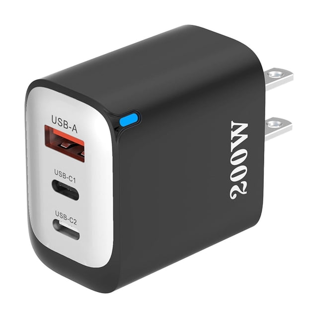 Usb-C Power Adapter,US Standard Multi Port USB Fast Charging Power Adapter - 1U+2C Port Compatible with Various Devices