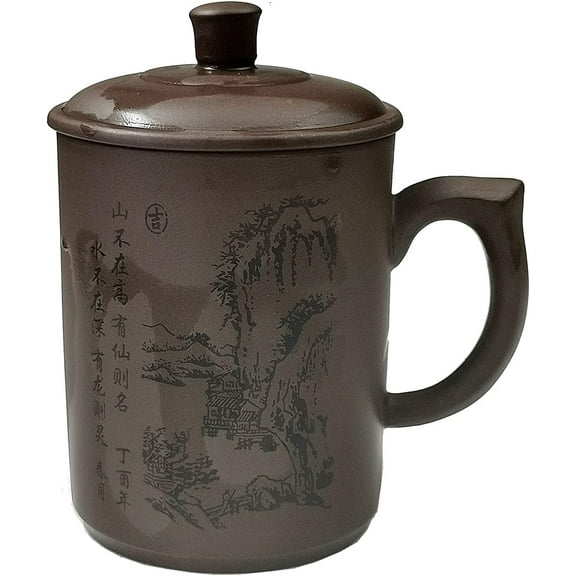 Yixing Purple Sand Clay Tea Cup 500ml Chinese Zisha Teacups Handle Lip Mugs