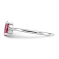 thumbnail image 4 of 14K White Gold Ring Band with Stones (10) October Pink Tourmaline Oval Diamond Round, Size 6, 4 of 5