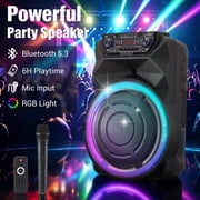 Lohoms 18" 4500W Bluetooth PA Party Speaker with Wireless Mic